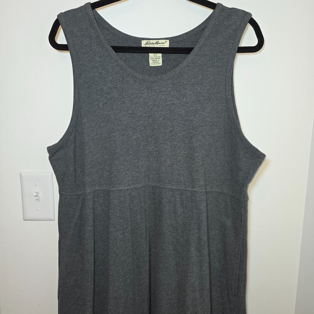 Vtg Eddie Bauer Dress Prairie Maxi Jumper Dress Cotton Modest Teacher Size S - Picture 2 of 6
